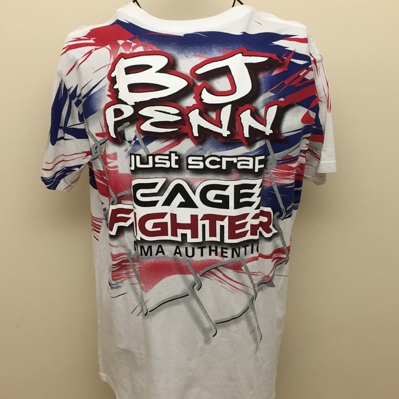 Cage Fight Mens XL White Red T-Shirt Short Sleeve - Picture 2 of 4